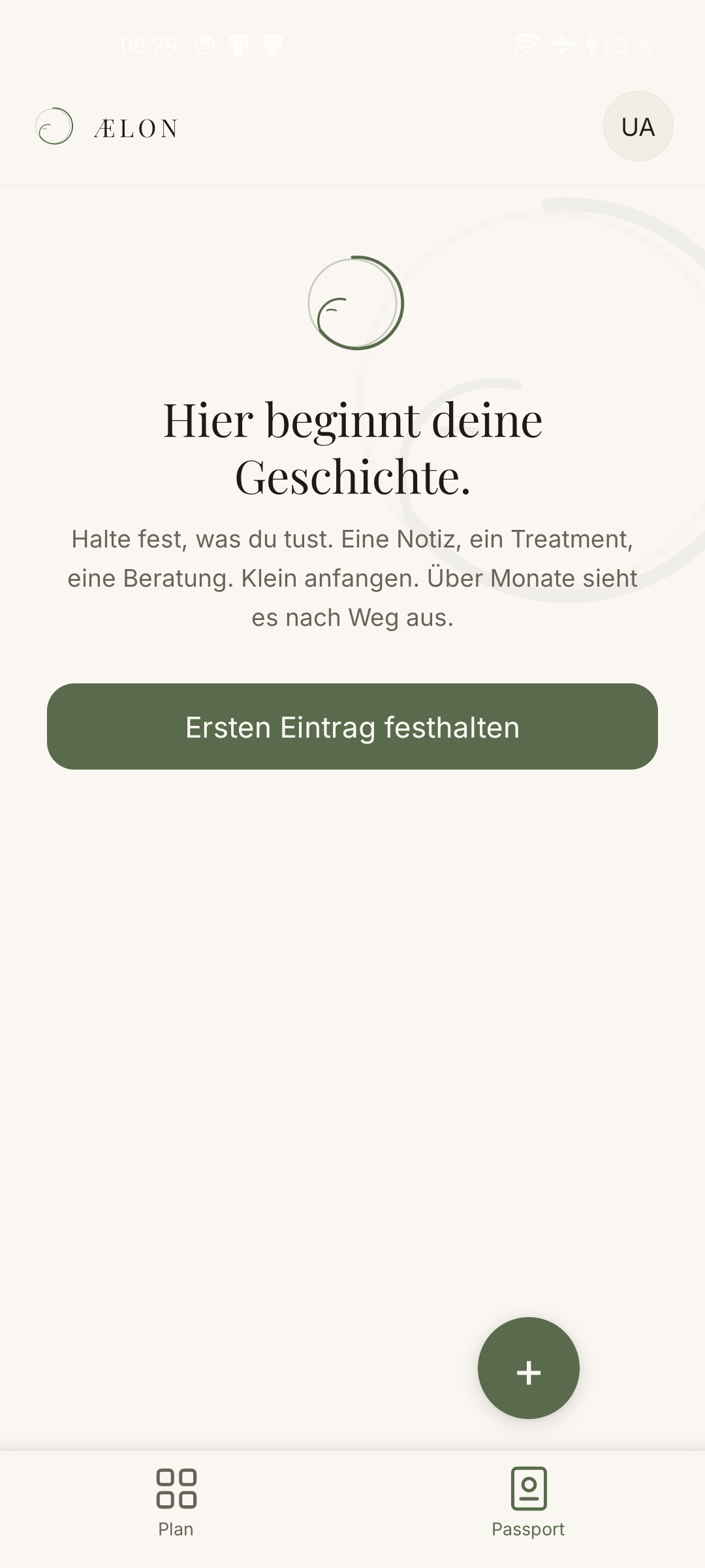 ÆLON App: Passport-Verlauf