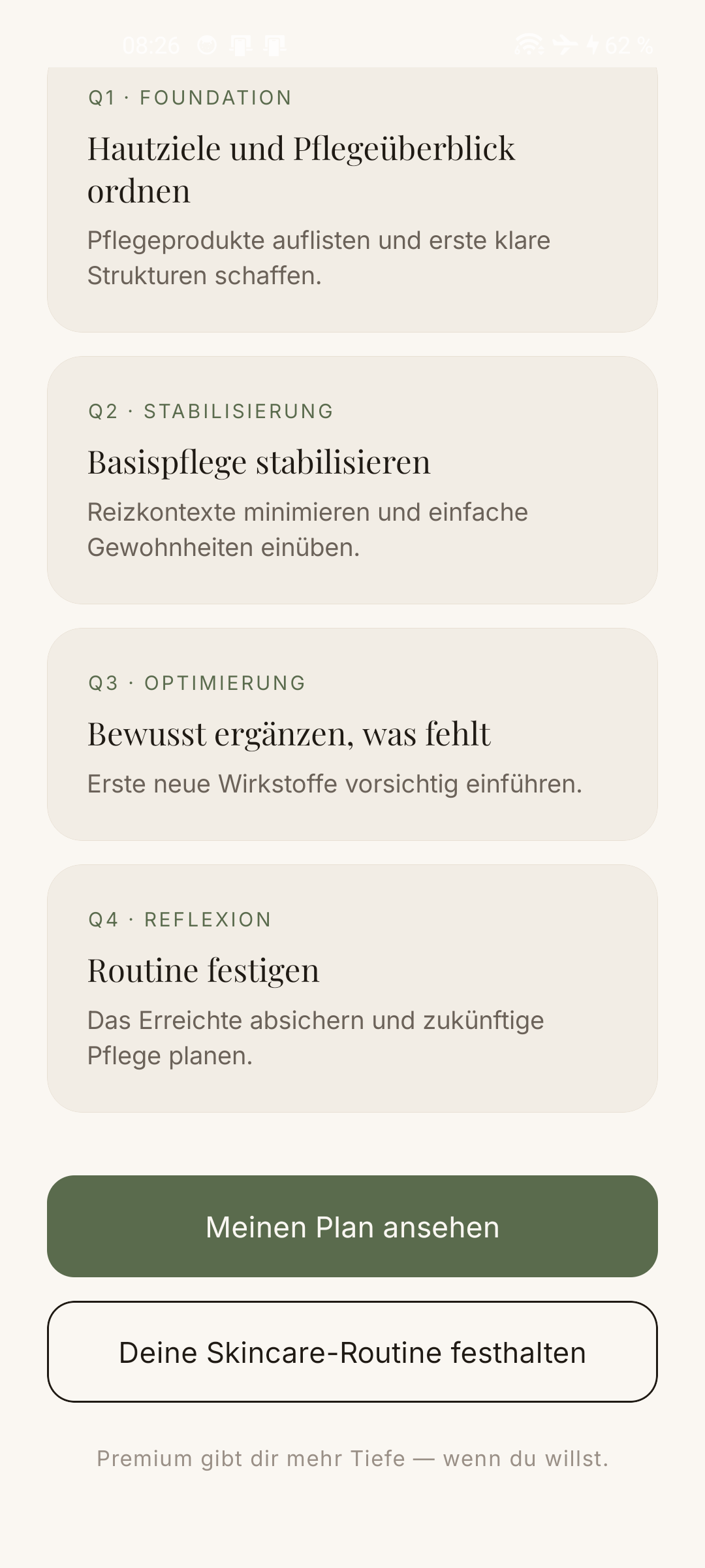 ÆLON App: Quartalsübersicht Q1 bis Q4